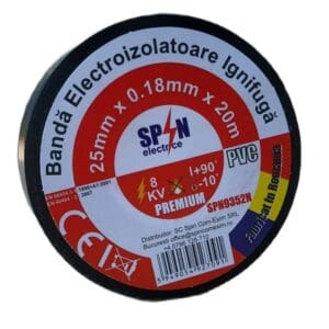 Banda Izolier Ignifuga 25X0.18mm 20M Neagra PRO